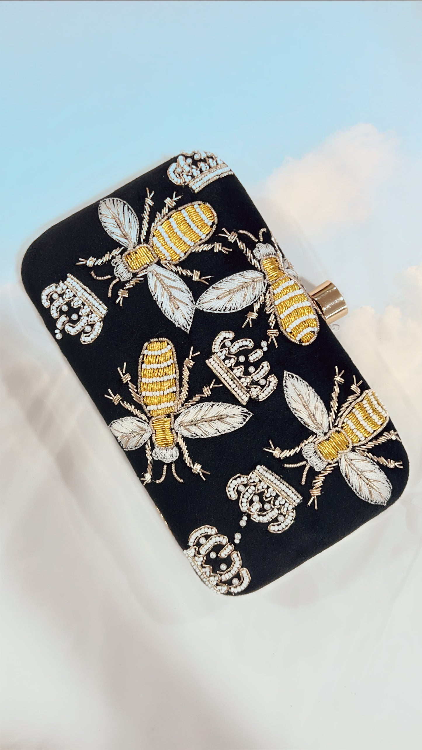 Bee Black Designer Clutch – A Touch of Luxe